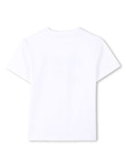 T-shirt per bambino Dkny Kids bianco con stampa con logo sul davanti - Rubino Kids