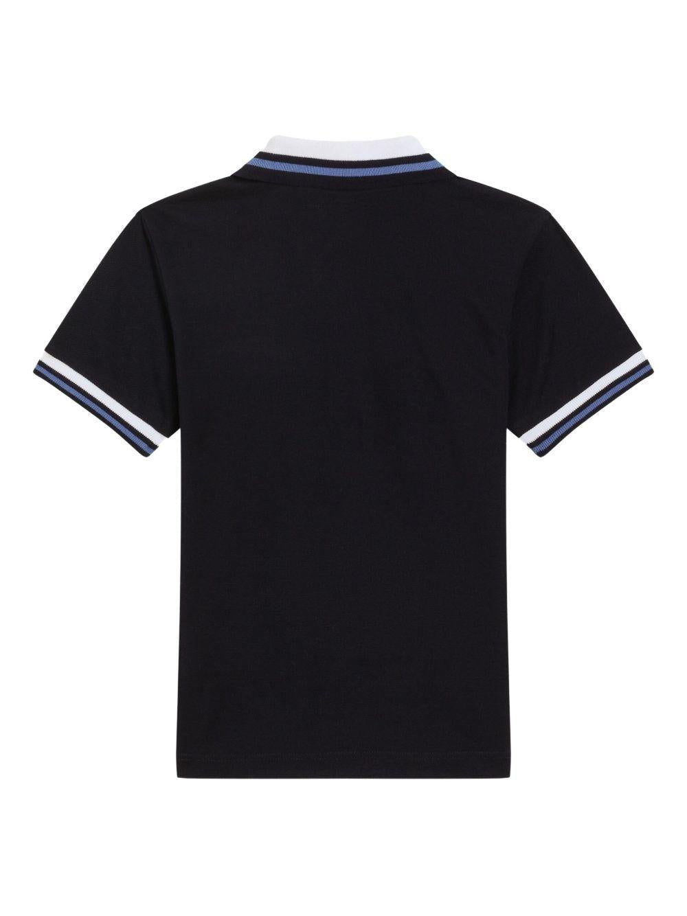 T-shirt per bambino Dolce & Gabbana Kids blu con colletto stile polo - Rubino Kids