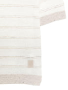 T-shirt per bambino Eleventy Kids beige con design a righe - Rubino Kids
