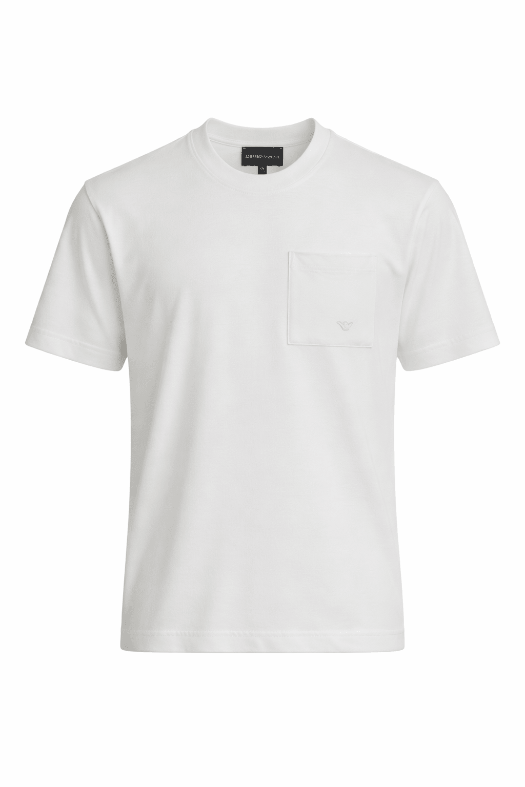 T-shirt per bambino Emporio Armani Kids bianca con tasca applicata sul petto - Rubino Kids