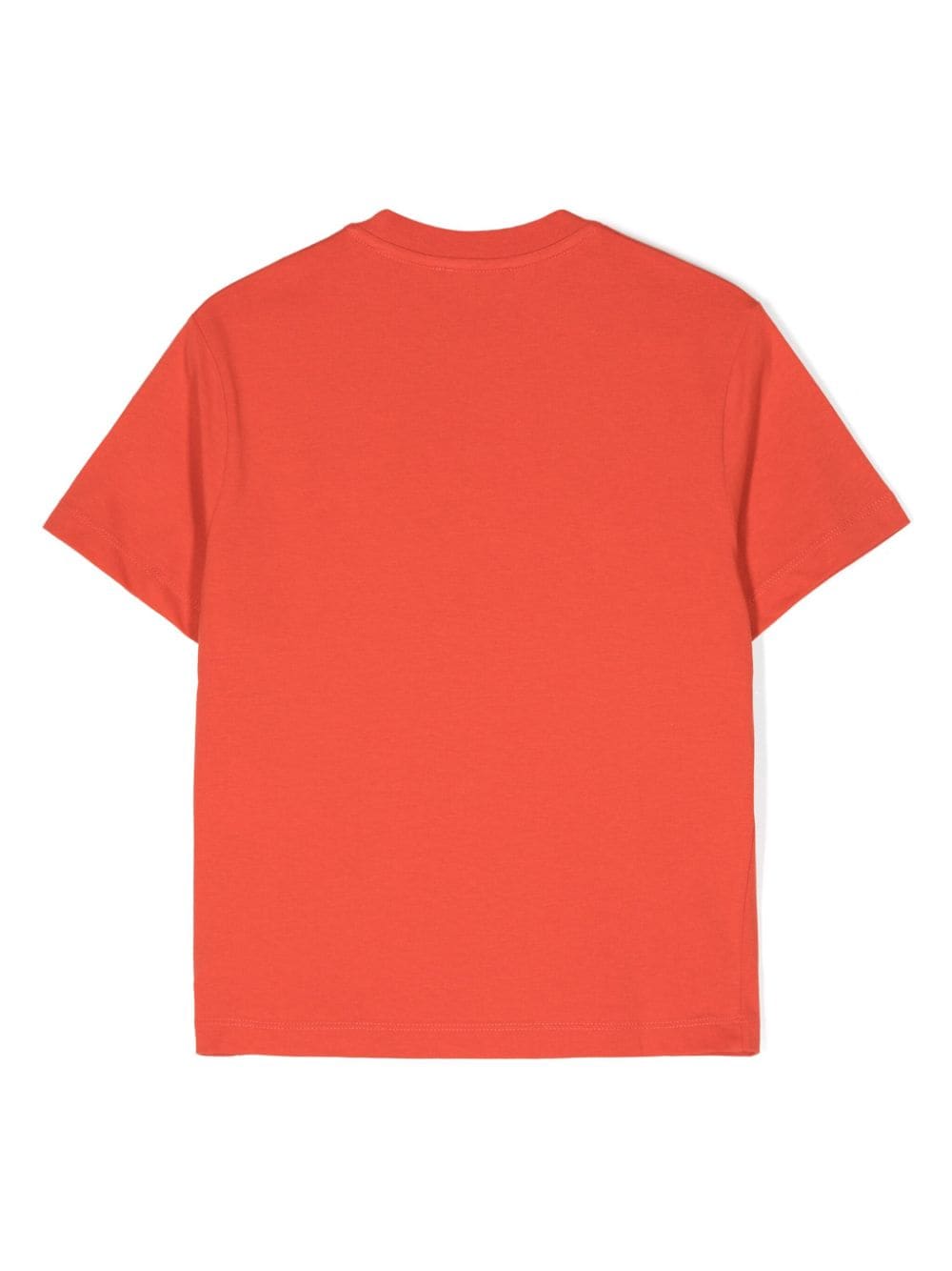 T-shirt per bambino Emporio Armani Kids rosso con ricamo logo frontale - Rubino Kids