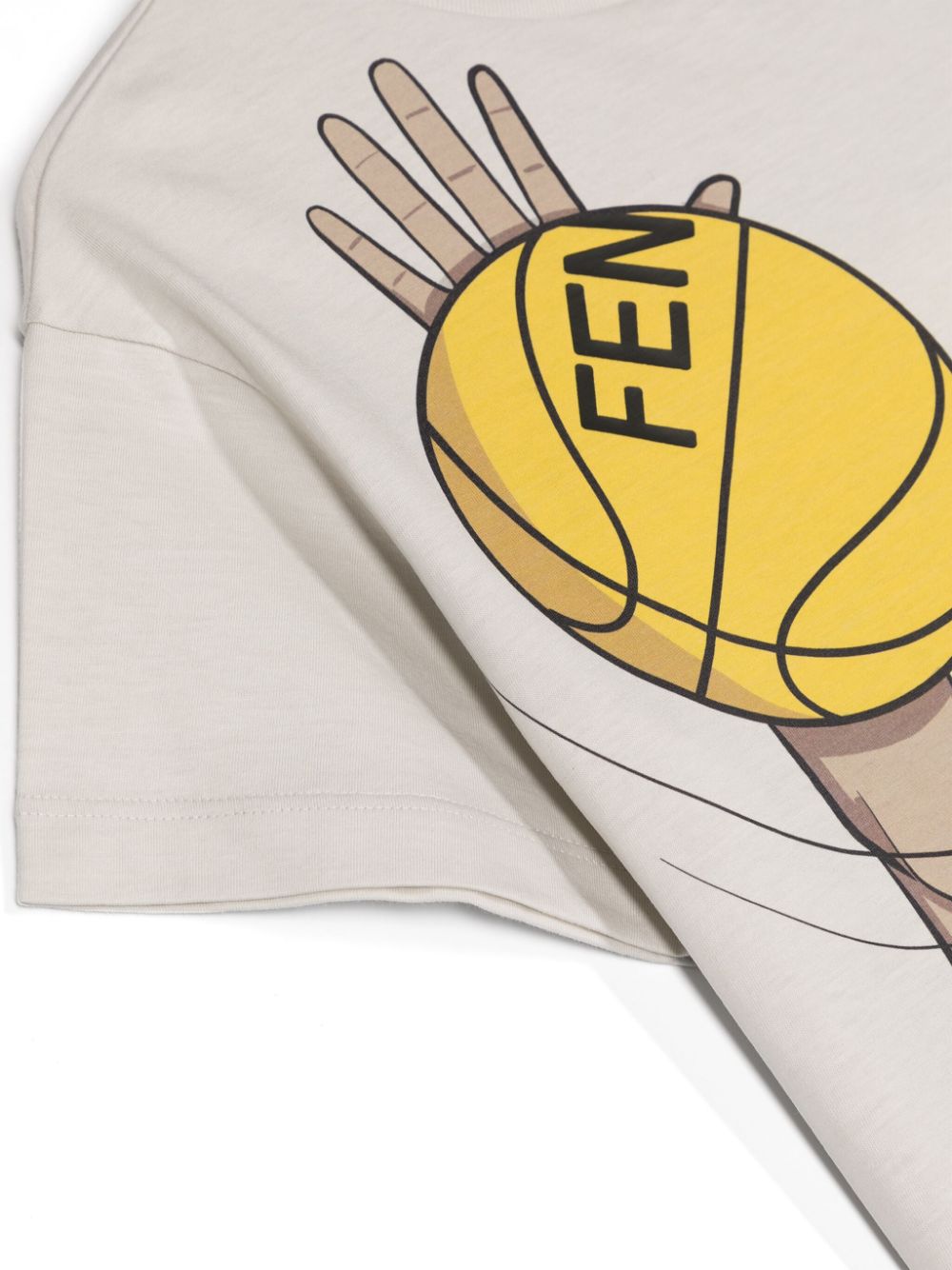 T shirt per bambino Fendi Kids beige con stampa Manga volley - Rubino Kids