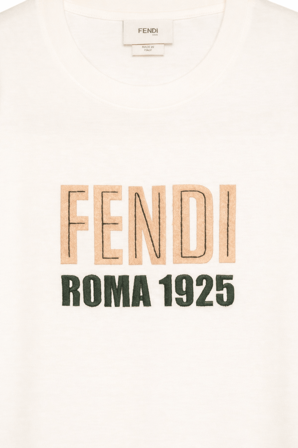 T-shirt per bambino Fendi Kids bianca con logo sul davanti - Rubino Kids