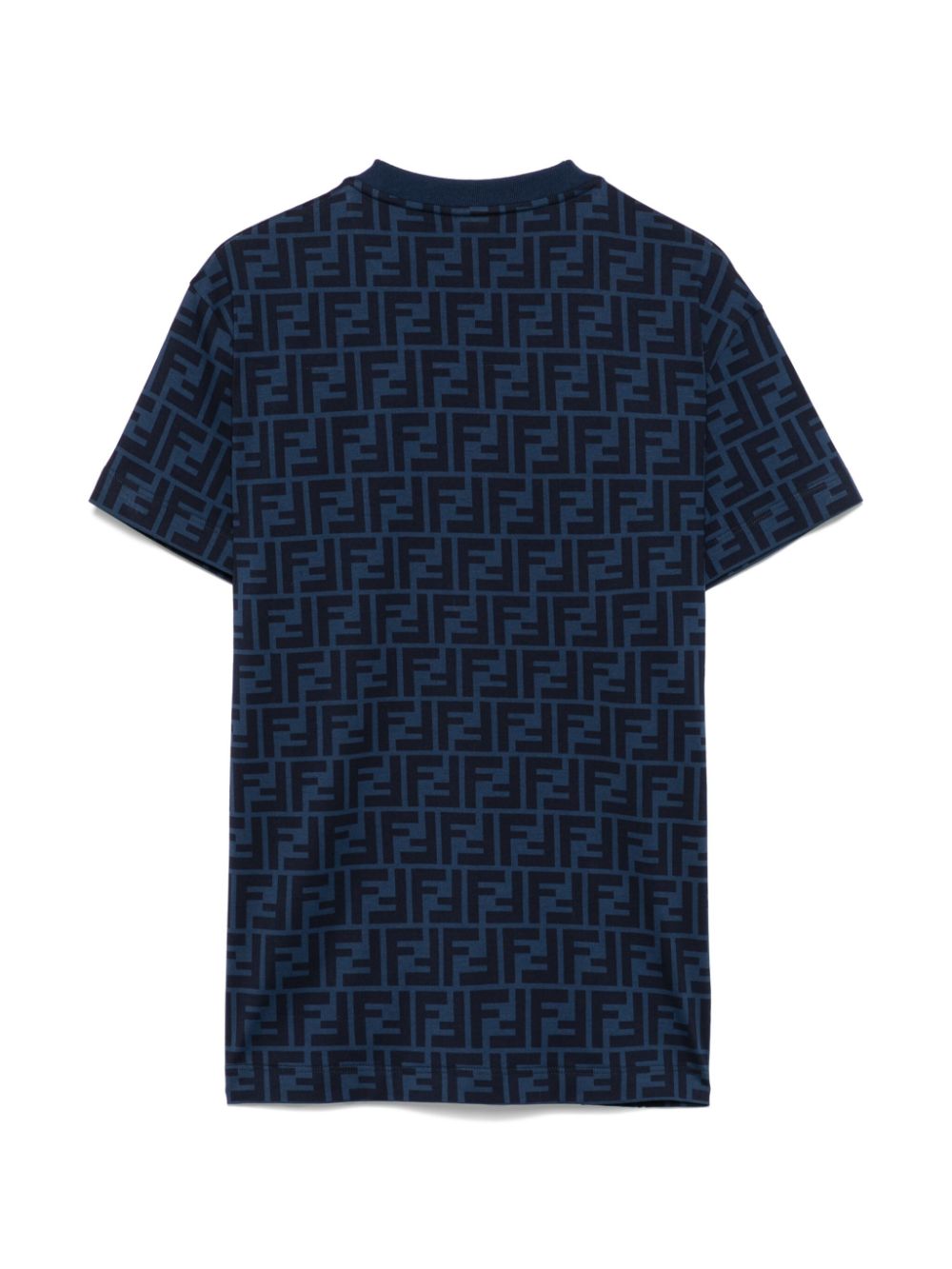 T-shirt per bambino Fendi Kids blu con monogramma FF all - over - Rubino Kids