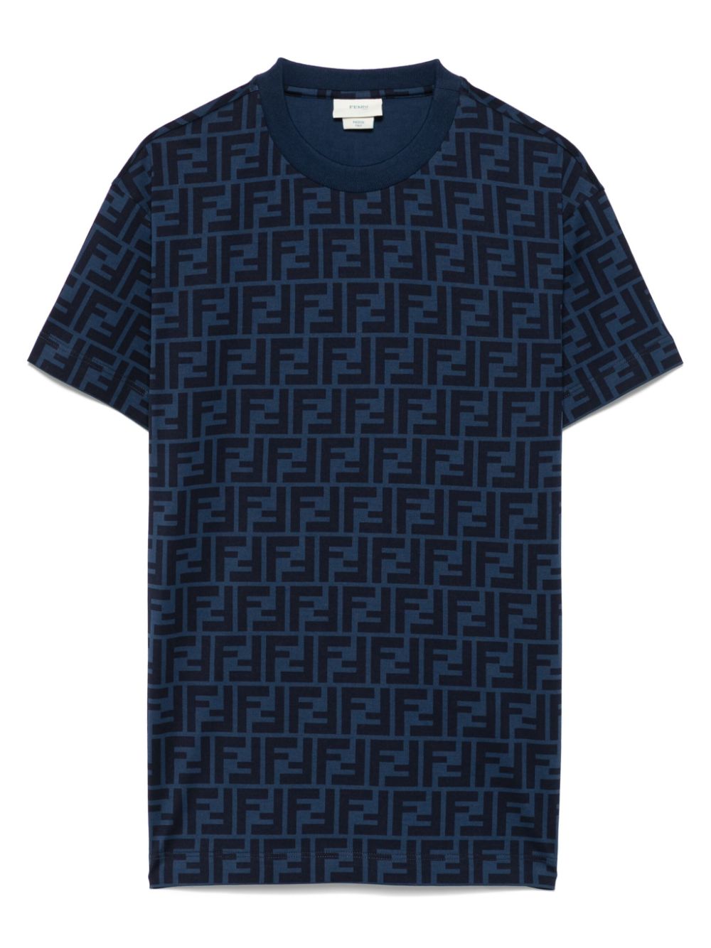 T-shirt per bambino Fendi Kids blu con monogramma FF all - over - Rubino Kids