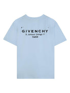 T-shirt per bambino Givenchy Kids azzurra con logo sul davanti - Rubino Kids