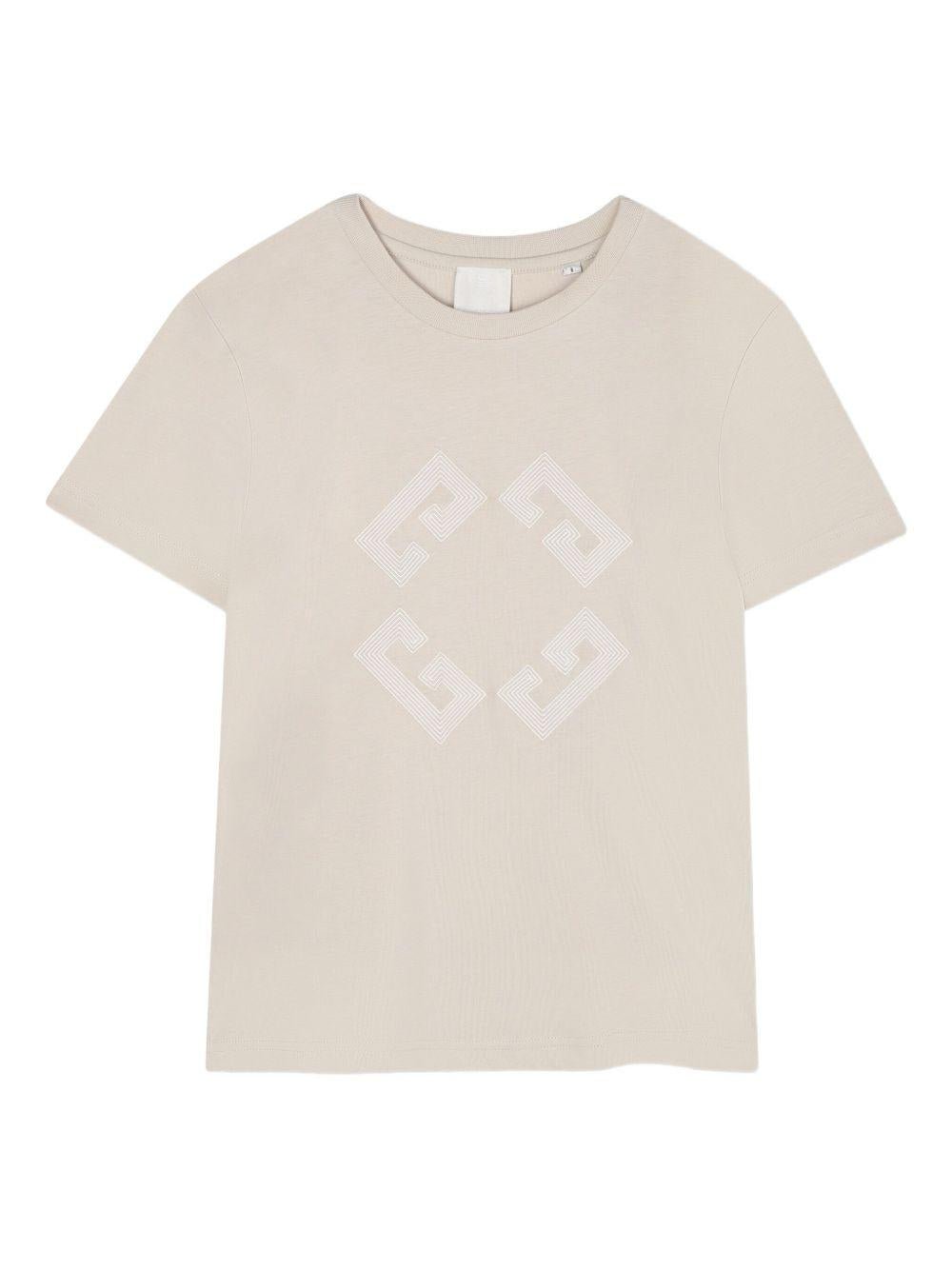 T-shirt per bambino Givenchy Kids beige con stampa logo - Rubino Kids