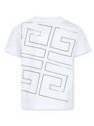 T-shirt per bambino Givenchy Kids bianco con stampa 4G - Rubino Kids