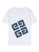 T-shirt per bambino Givenchy Kids bianco con stampa 4G - Rubino Kids