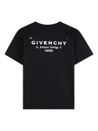 T-shirt per bambino Givenchy Kids nera con stampa logo sul davanti - Rubino Kids