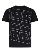 T-shirt per bambino Givenchy Kids nero con stampa 4G - Rubino Kids