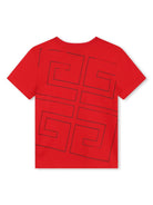 T-shirt per bambino Givenchy Kids rosso con stampa 4G - Rubino Kids