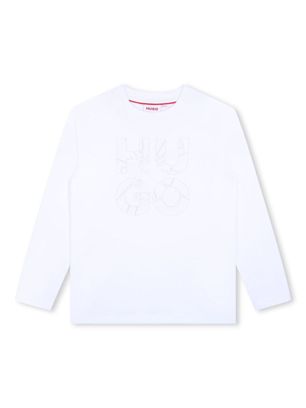 T-shirt per bambino HUGO KIDS bianco con logo tono su tono - Rubino Kids