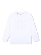 T-shirt per bambino HUGO KIDS bianco con logo tono su tono - Rubino Kids