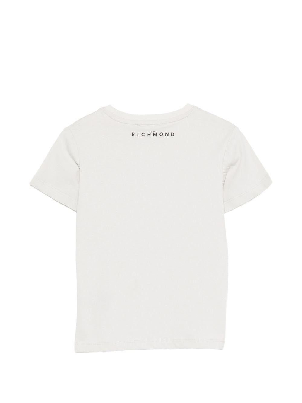 T-shirt per bambino John Richmond Junior bianca con dettaglio logo - Rubino Kids
