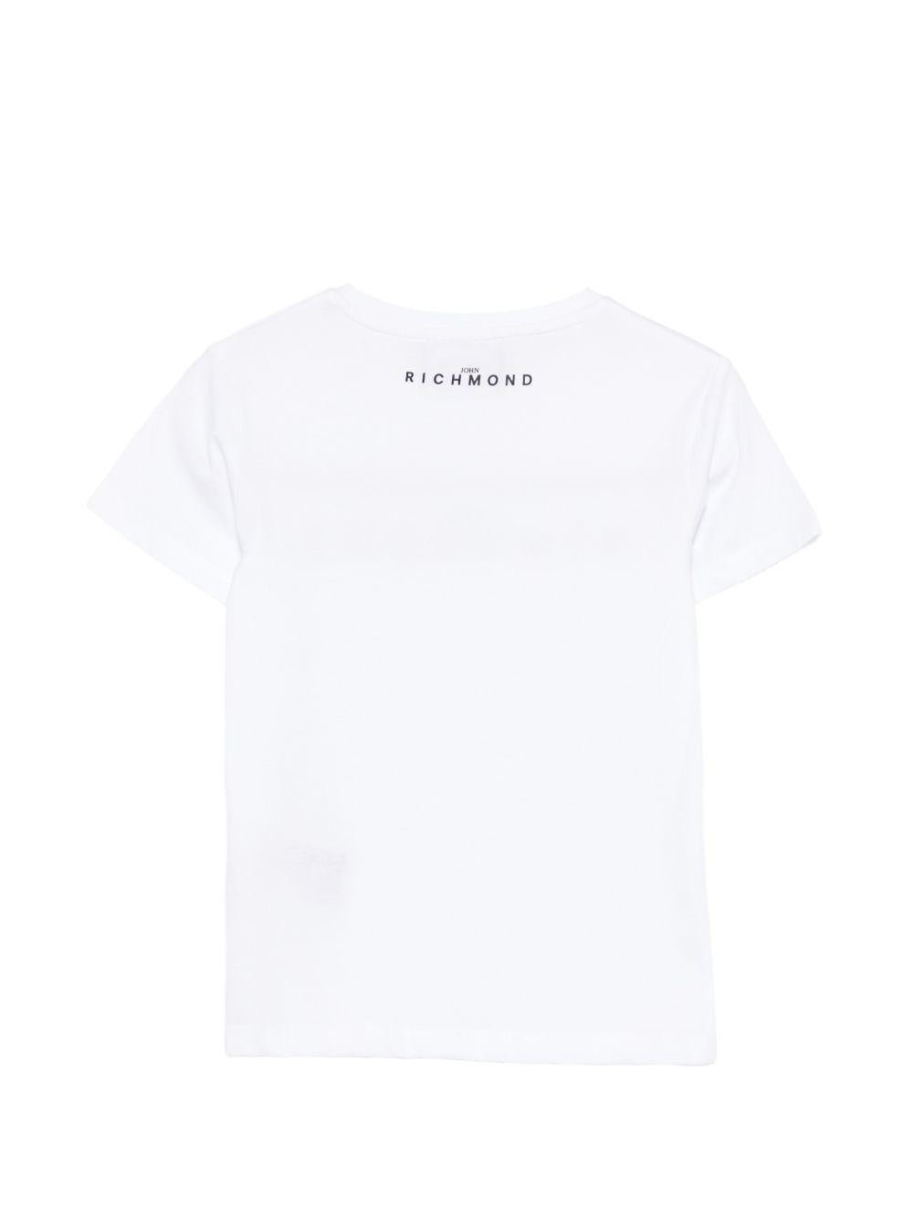 T-shirt per bambino John Richmond Junior bianca con dettaglio logo - Rubino Kids