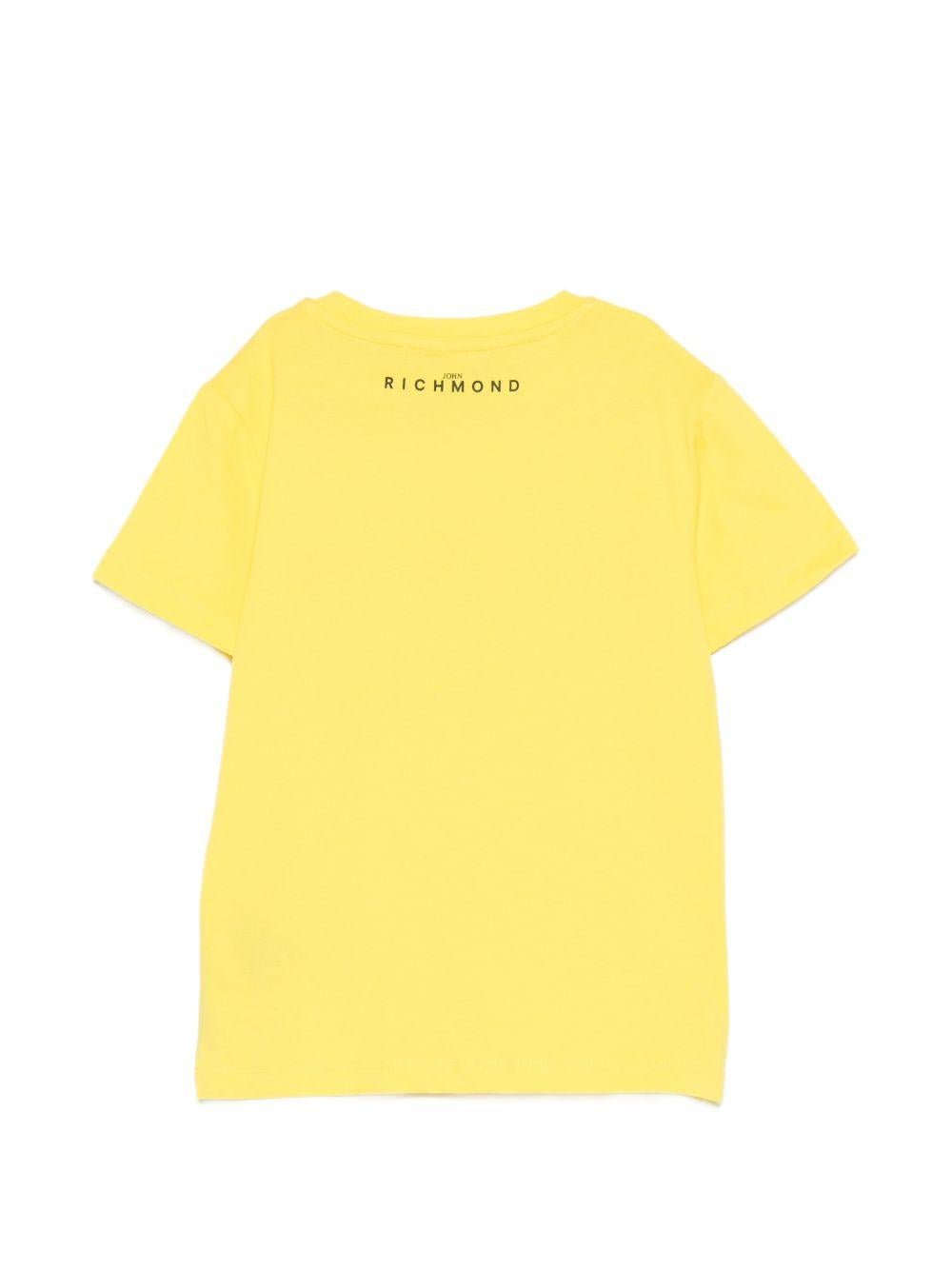 T-shirt per bambino John Richmond Junior gialla con dettaglio logo - Rubino Kids