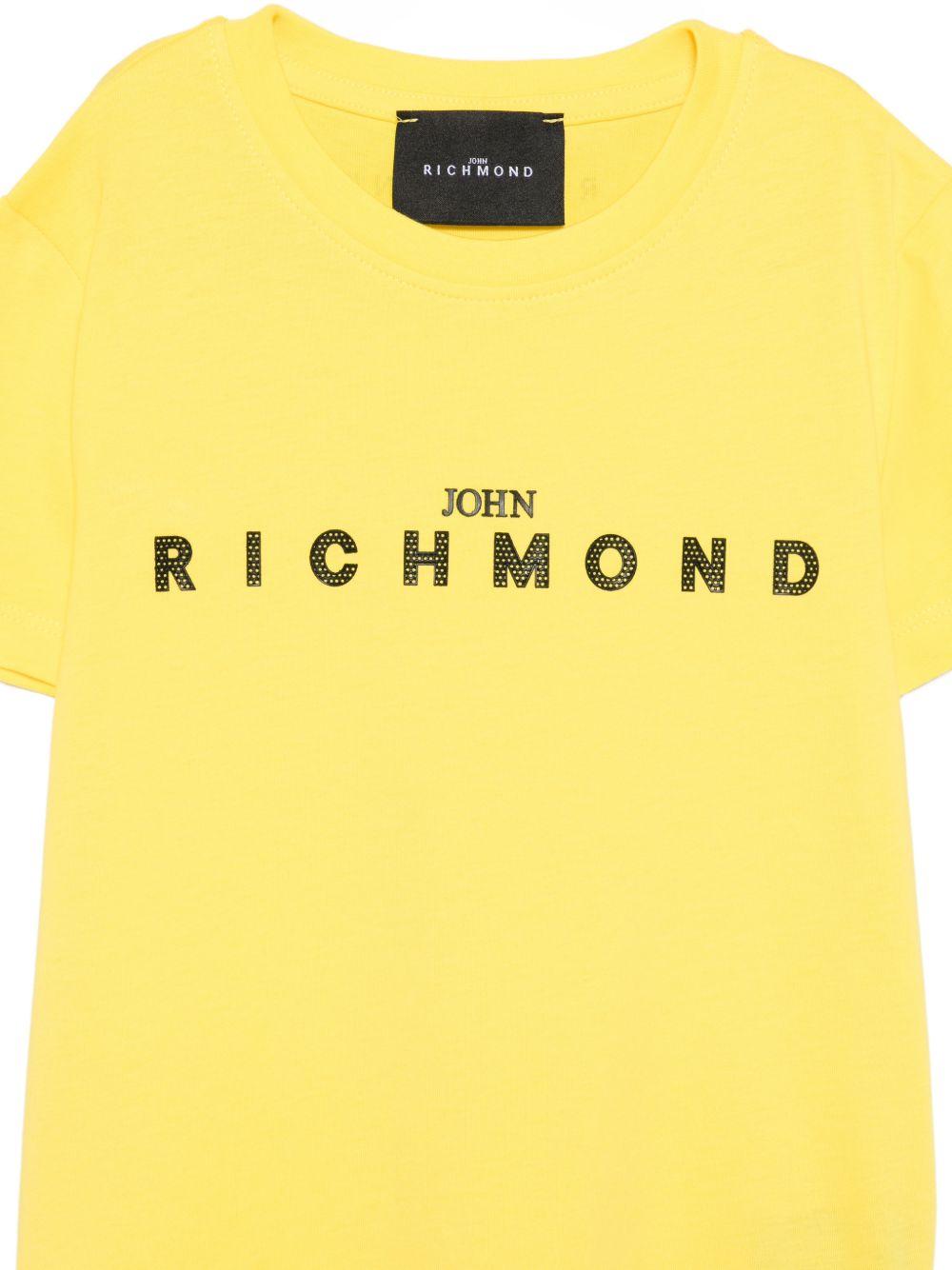 T-shirt per bambino John Richmond Junior gialla con dettaglio logo - Rubino Kids