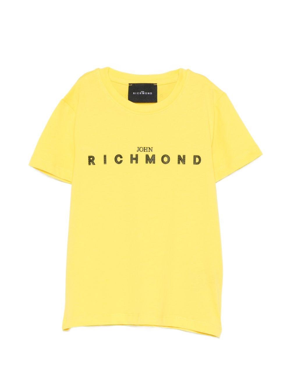 T-shirt per bambino John Richmond Junior gialla con dettaglio logo - Rubino Kids