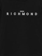 T-shirt per bambino John Richmond Junior nera con logo sul davanti - Rubino Kids