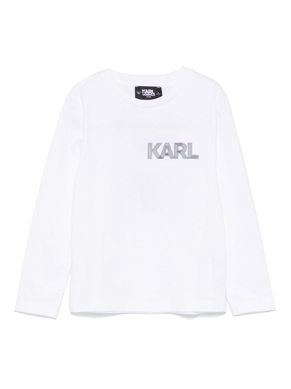 T-shirt per bambino Karl Lagerfeld Kids bianco con stampa grafica - Rubino Kids