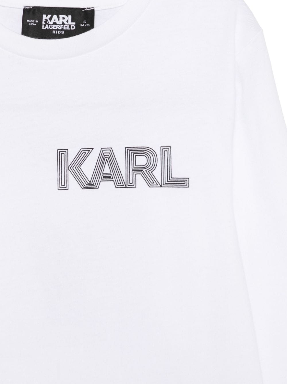 T-shirt per bambino Karl Lagerfeld Kids bianco con stampa grafica - Rubino Kids