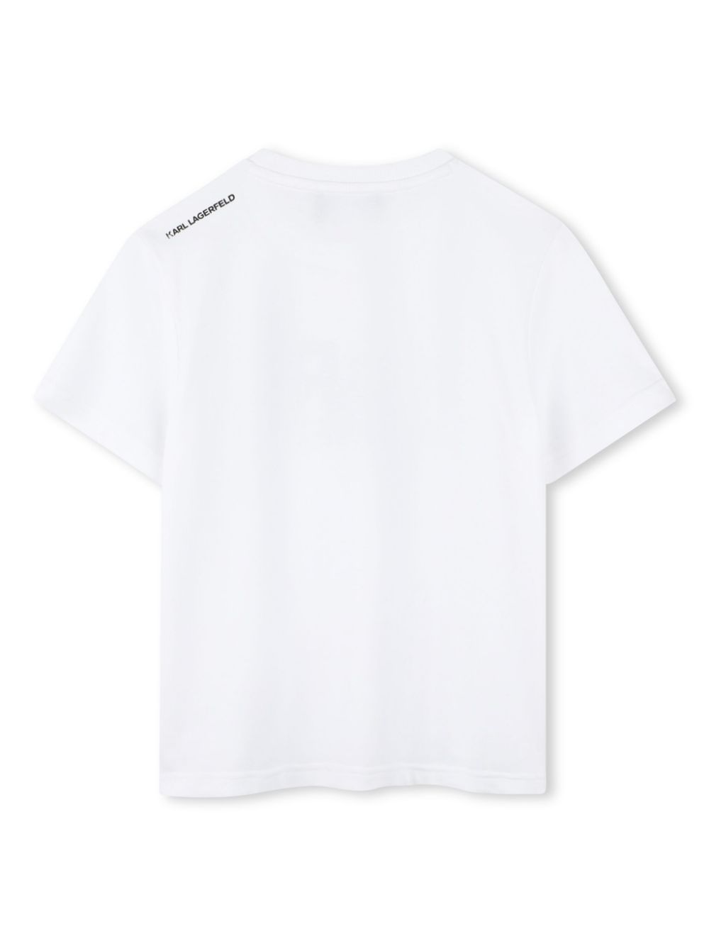 T-shirt per bambino Karl Lagerfeld Kids bianco con stampa logo sul petto - Rubino Kids