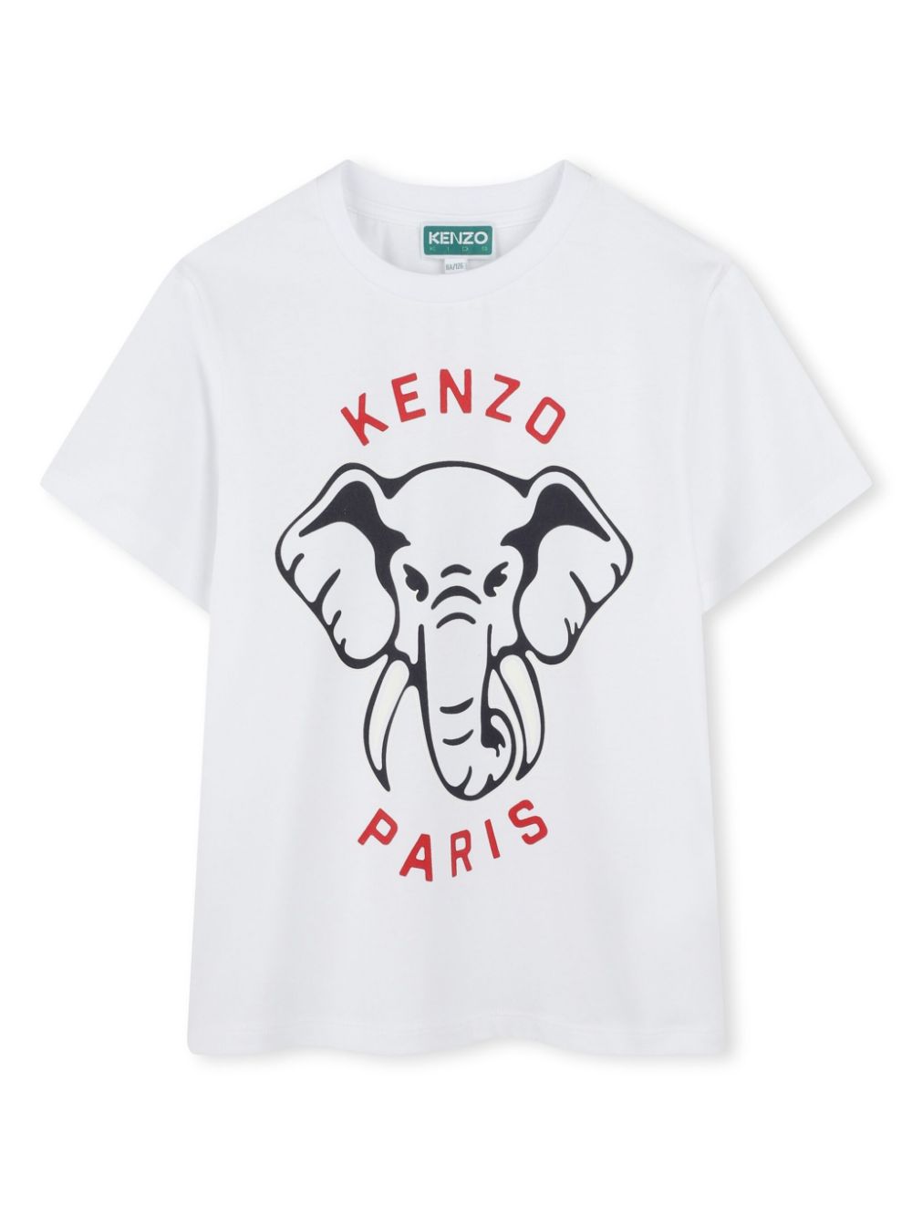 T-shirt per bambino Kenzo Kids bianco con stampa Elephant - Rubino Kids