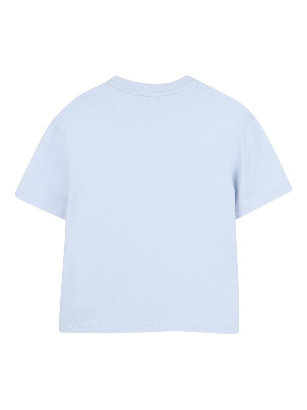 T-shirt per bambino Lanvin Enfant azzurra con scritta groffata - Rubino Kids