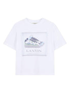 T-shirt per bambino Lanvin Enfant bianca con stampa grafica - Rubino Kids