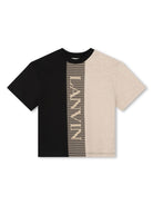 T-shirt per bambino Lanvin Enfant bicolore con motivo Curb - Rubino Kids