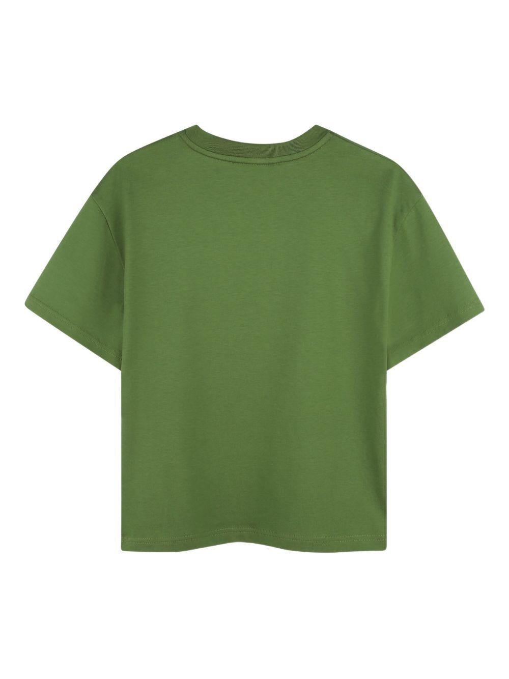 T-shirt per bambino Lanvin Enfant verde con logo sul davanti - Rubino Kids