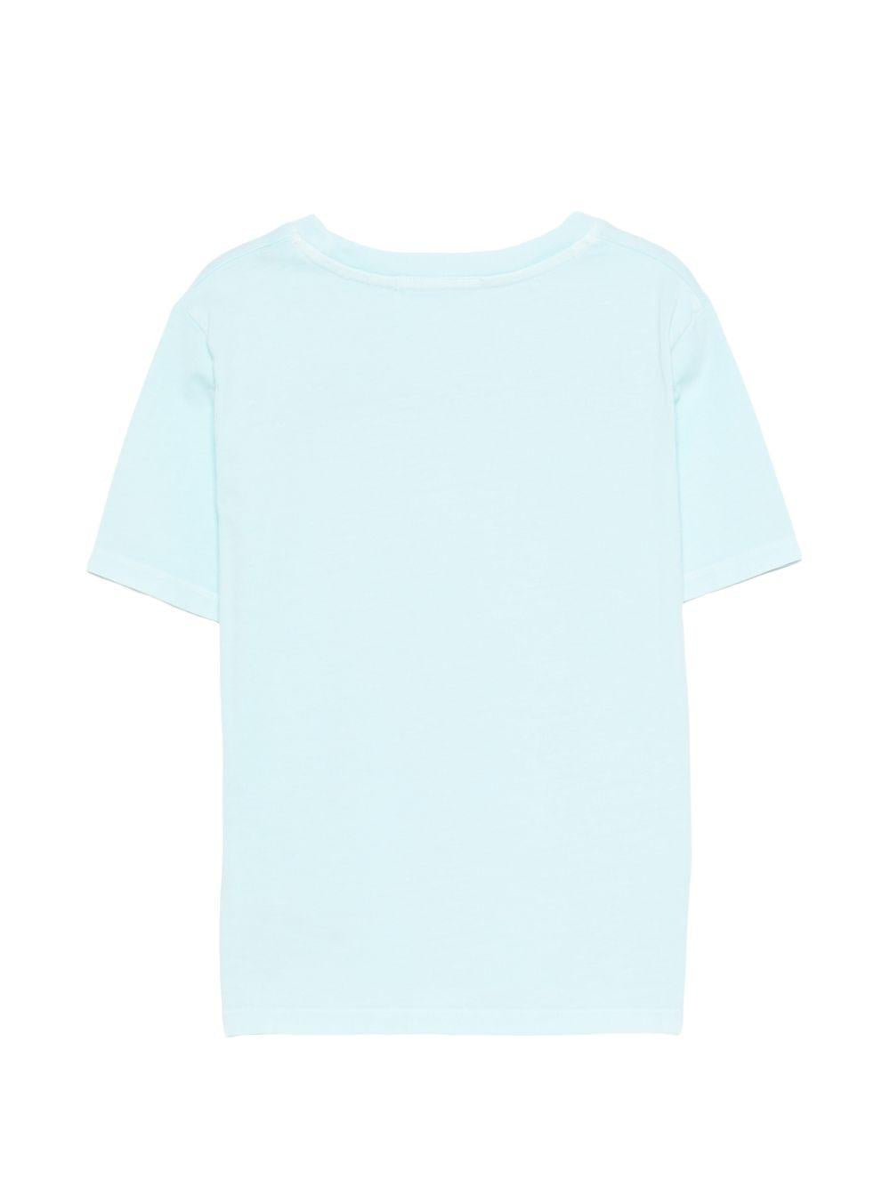 T-shirt per bambino MC2 Saint Barth Kids azzurra con logo goffrato - Rubino Kids