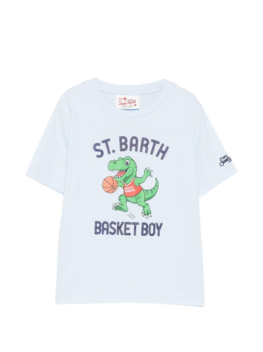 T-shirt per bambino MC2 Saint Barth Kids azzurra con stampa grafica - Rubino Kids