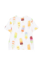 T-shirt per bambino Molo bianco con girocollo - Rubino Kids