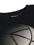 T-shirt per bambino Molo nera con stampa grafica stile Basket - Rubino Kids