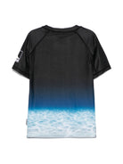 T-shirt per bambino Molo Rashguard Neptune nero con stampa squalo - Rubino Kids