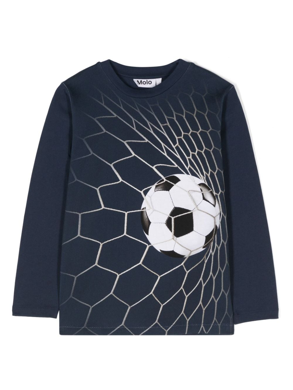 T-shirt per bambino Molo Reif blu con stampa pallone - Rubino Kids