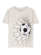 T-shirt per bambino Molo Riley beige con stampa pallone - Rubino Kids