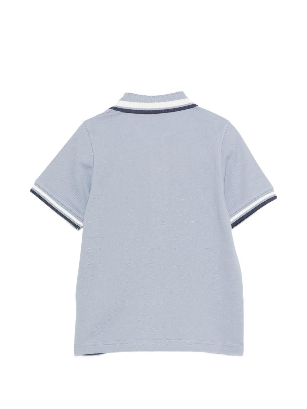 T-shirt per bambino Moncler Enfant azzurro con bordi a contrasto - Rubino Kids