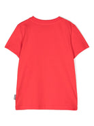 T-shirt per bambino Moschino Kids rosso in cotone con ricamo Teddy Bear - Rubino Kids