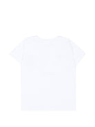 T-shirt per bambino MSGM Kids bianca con stampa logo sul davanti - Rubino Kids