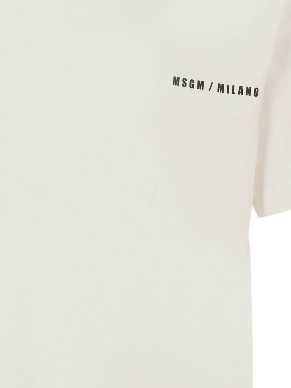 T-shirt per bambino MSGM Kids bianco con stampa grafica - Rubino Kids