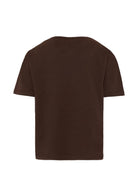 T-shirt per bambino MSGM Kids marrone con stampa logo - Rubino Kids