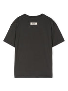 T shirt per bambino nera con logo MSGM Milano a font dritto - Rubino Kids