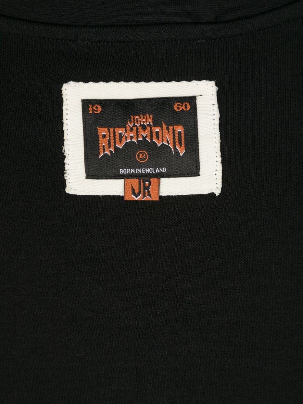 T shirt per bambino nera con stampa Richmond liquida a girocollo - Rubino Kids