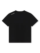 T shirt per bambino nera Karl Lagerfeld con stampa centrale logo ombreggiato - Rubino Kids