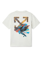 T-shirt per bambino Off - White Kids Arrow bianco con stampa logo sul petto - Rubino Kids