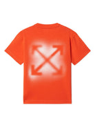 T-shirt per bambino Off - White Kids Arrow Spray arancione con stampa logo - Rubino Kids