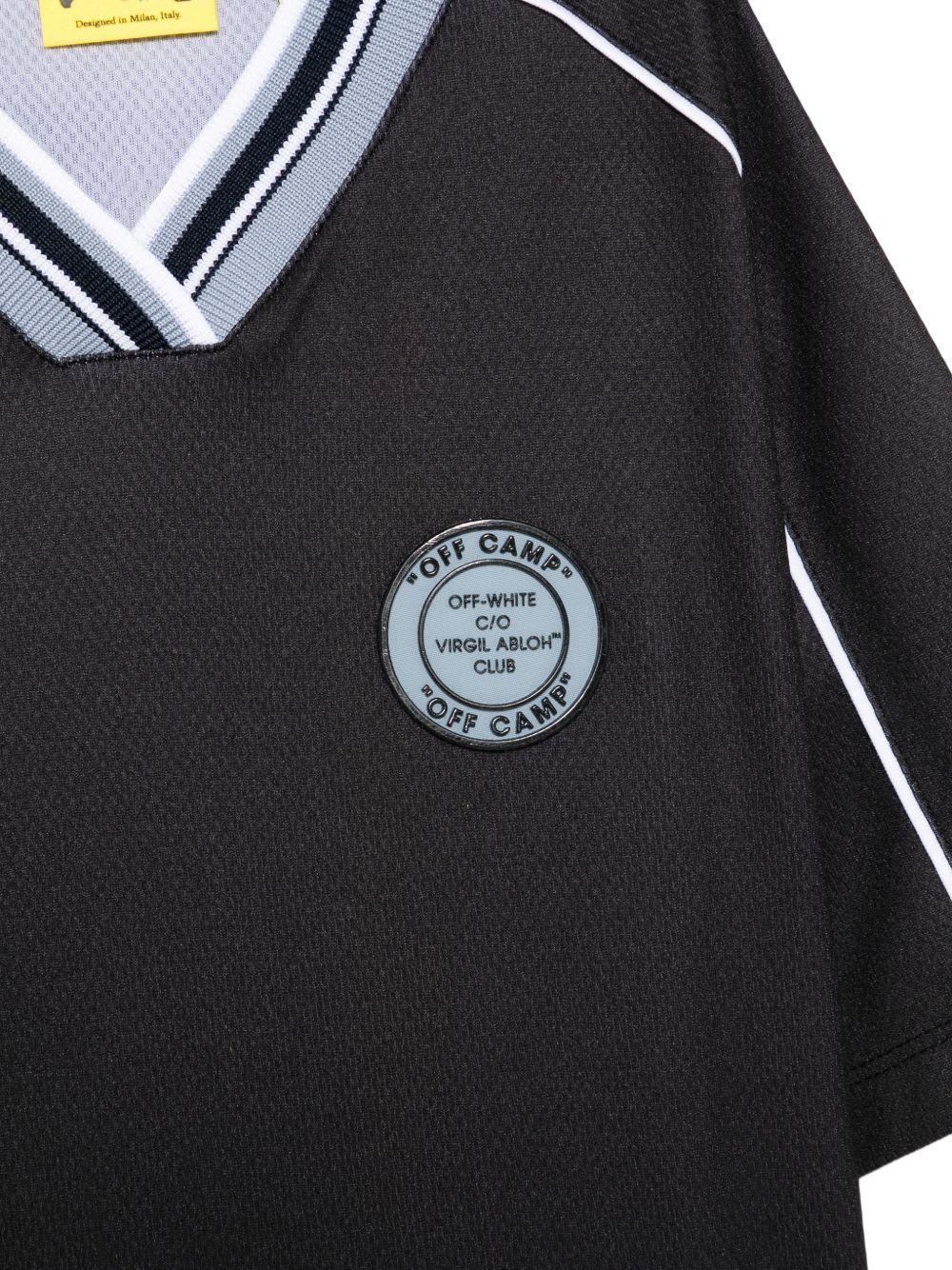 T-shirt per bambino Off - White Kids nera con scollo a V - Rubino Kids